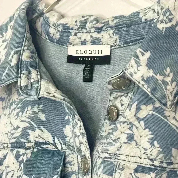 Eloquii Elements Floral Denim Romper 22 - Picture 8 of 12